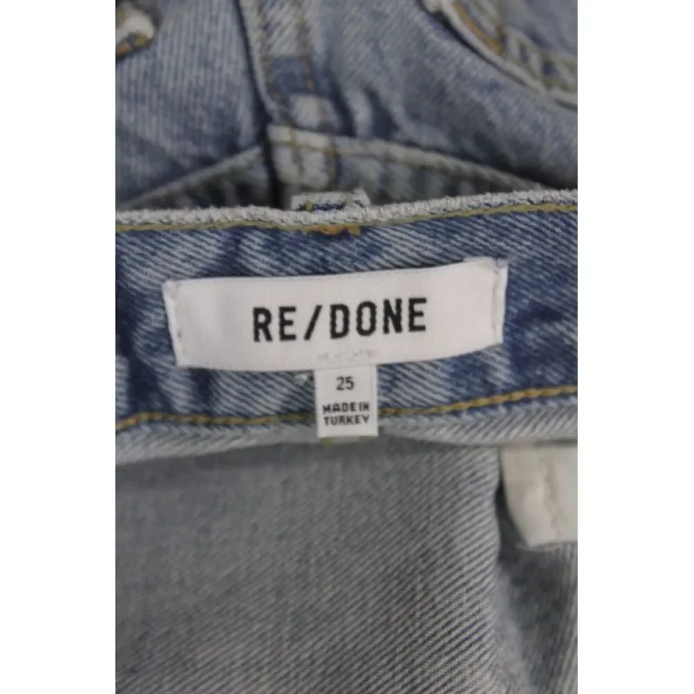 Re/Done Unisex Solid Light Blue Organic Cotton Shorts Button Fly 90s Size 25